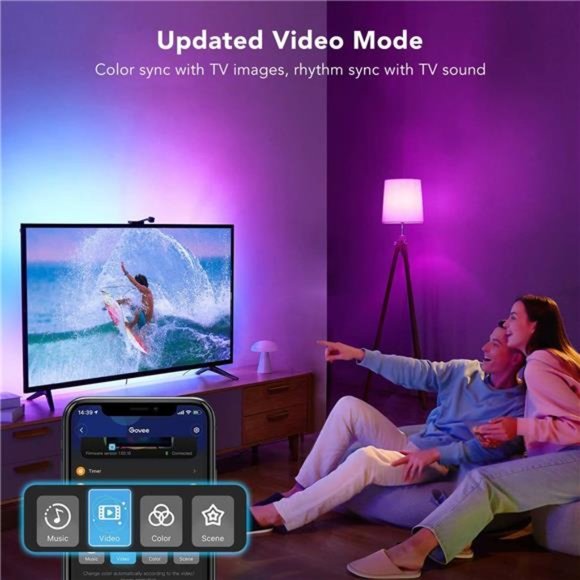 Envisual TV LED Backlight with Camera, RGBIC Wi-Fi TV Backlights for 55-65 inch - Picture 6 of 6